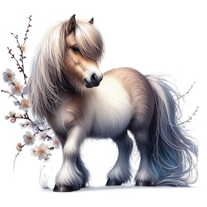 White Pony - Fabric Panel Square~4,5, 6, 8, 10, 12, 14 inch fabric panel for sewing projects
