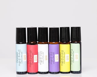 Roll On Set for Cleansing and Aromatherapy Perfume Essential Oil Abundance Oil Spiritual Manifestation Scent Clarity Sleep Self Care Set