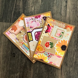 3 Large Collage Cards - Birthday, Wedding, Anniversary, Blank Card