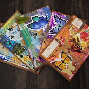5 Large Collage Art Cards