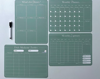 Magnetic Fridge Planner | Fridge Magnets | Magnetic Calendar | Meal Planner | Daily Medicine Tracker | Monthly Expenses Planner