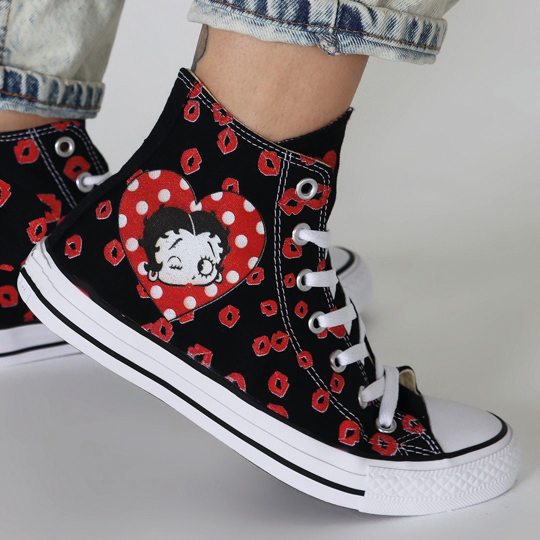 Discover Retro Betty boop shoes, Betty boop shoes, Betty boop gifts, Betty boop high top retro shoes