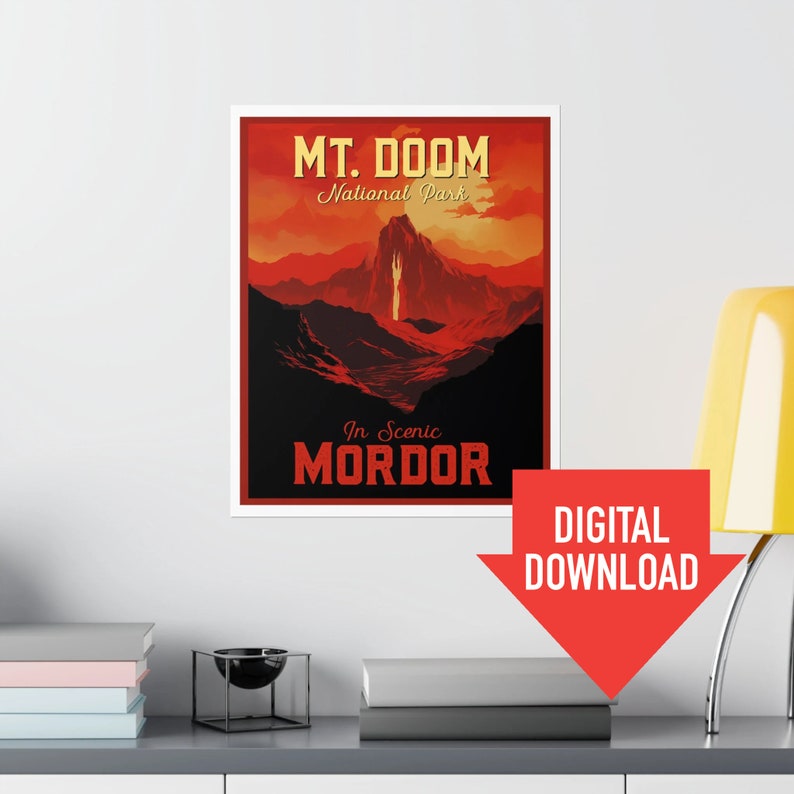Mt. Doom National Park Artwork Wall Art Decor Poster Digital Download ...