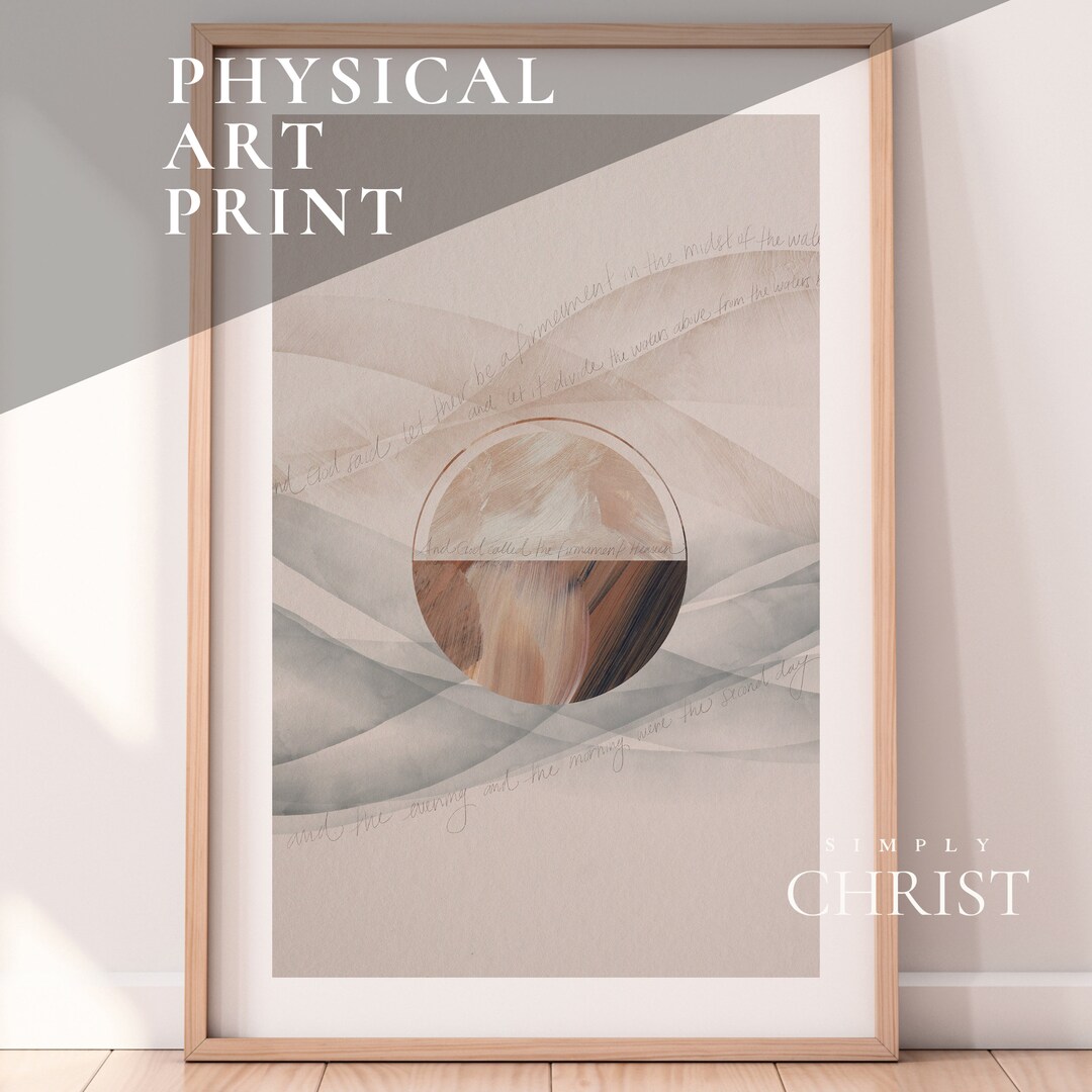 Creation Day 2 | Creationism Art Print | Minimalistic Jesus Art ...