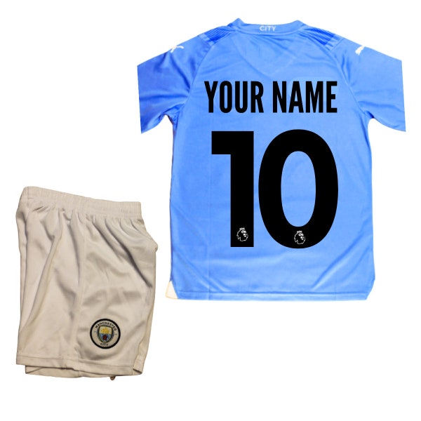 Manchester City Kids Home Soccer/Football Jersey 2023 | Customize Your Name and Number