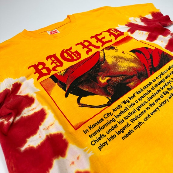 Big Red Tie Dye T-Shirt - Custom Tie Dye Screen Printed Comfort Colors Tshirt - Kansas City Chiefs - Andy Reid