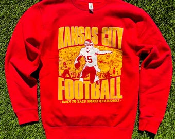 Kansas City Football Sweatshirt: Heavyweight Chiefs Crewneck