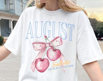 Minimalist Coquette August Tee, Unisex Concert Shirt, Gift Idea for Friend