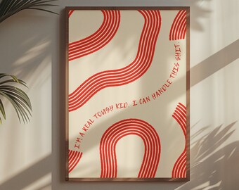 Retro Decor Digital Print, Broken Heart Wall Art, Aesthetic Lyric Poster Room Decor