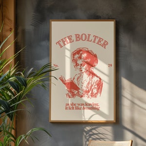 Aesthetic Minimalist Room Decor, Bolter Wall Art Poster, Love and Poetry Gift Idea