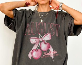Minimalist August Coquette Tee, Unisex Concert Shirt, Gift Idea for Friend