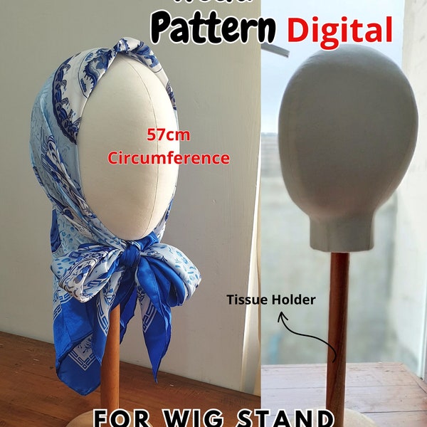 MANNEQUIN Head Pattern Digital - Wig Stand - Fully Pinnable - Video Tutorial - pdf download - Easy to make