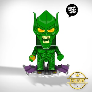 DIY Green Goblin PDF template, comic character, Handmade doll, Papercraft figures, spiderman