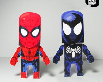 DIY 2X1 スパイダーマン コミック バージョンとシンビオート