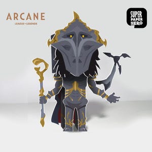 DIY Viktor Heraldo - Arcane league of legends - PDF template, Papercraft figures