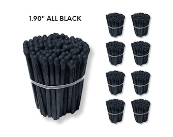 All Black Matches 1.90" | Matches Kit | Fancy matches | Wedding favors | Bulk matches | Black matchsticks | Loose matches | Matches kit
