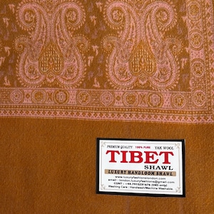 Brown /light pink YAK wool scarf, shawl blanket ,Tibetan spiritual scarf ,wrap,meditation,prayer yoga mat ,premium quality