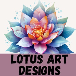 Lotus Flower Art Designs, Lotus Art PNG, Tattoo Ideas, Tattoo Design, Vector Art, Vector Images, Decor Decal, Lotus Art Prints, Tattoo Flash