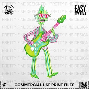 Guitar Skeleton PNG, Rocker Skeleton Clipart, Music Png, Skull Png, Sublimation Png, Digital Download