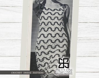 vrouwen haakpatroon jurk gestreepte zigzag gehaakte lange jurk chevron gehaakte gestreepte gehaakte jurk afdrukbare digitale pdf patroondownload