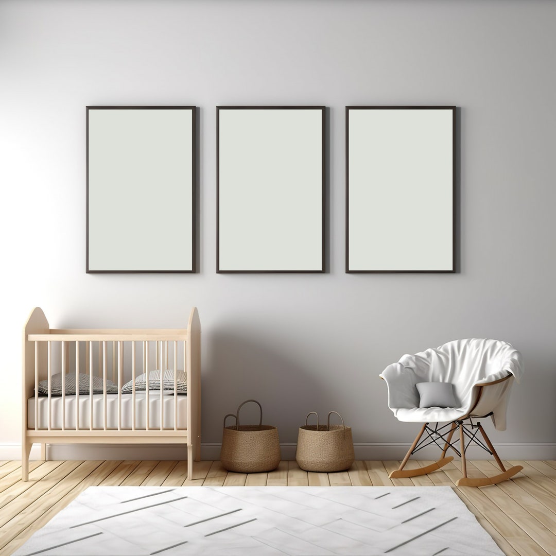 3 Wall Mockups Frames Nursery Nursery Gallery Mockup Interior Modern