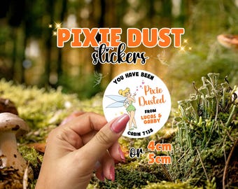 Stickers for Pixie Dust/Fish Extender gifts - you've been pixie dusted - perfect for cruises or in park