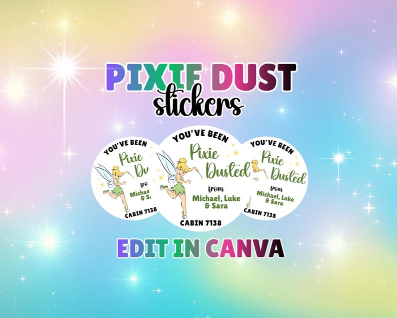 EDITABLE Pixie Dust/Fish Extender Stickers - 5cm image 1