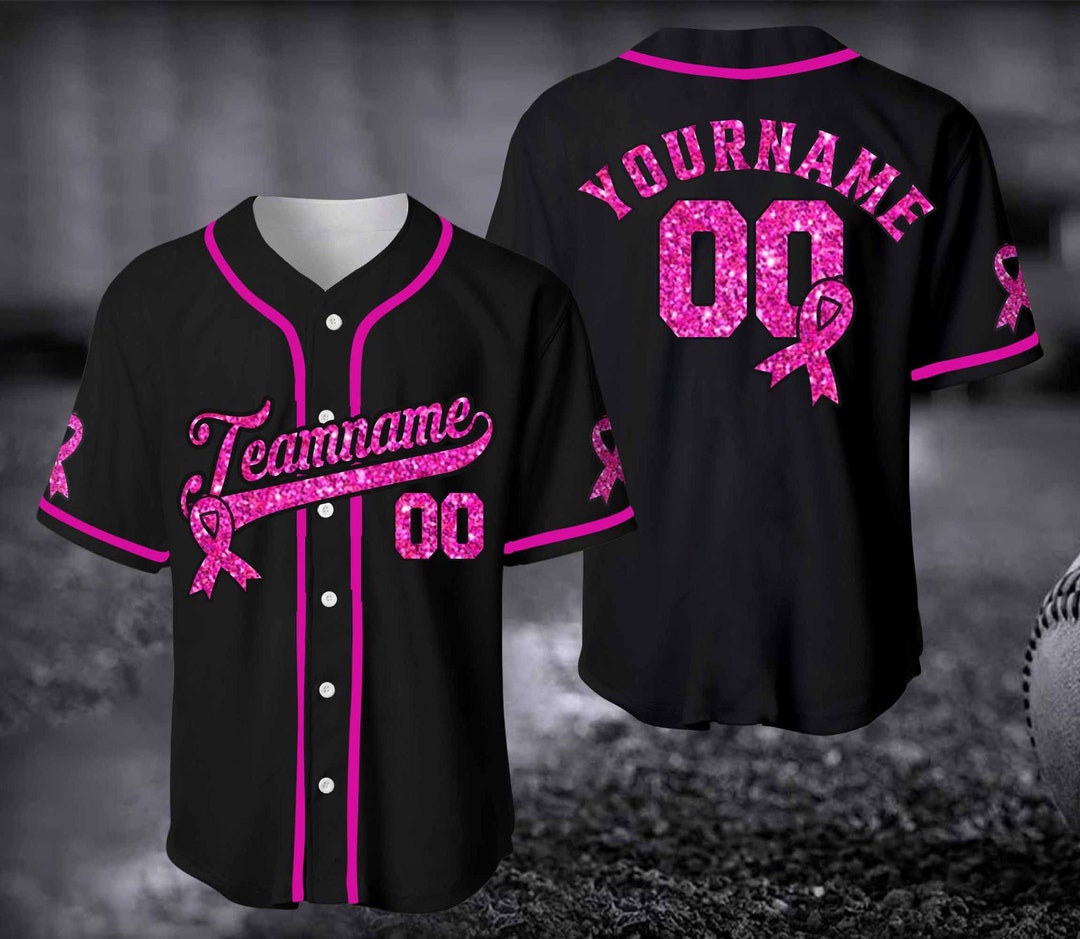 Custom Pink Baseball Jersey Shirtpersonalized Baseball Etsy