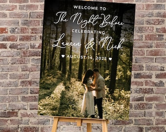 Personalized Photo Foam Board Sign, Wedding Signage, Rehearsal Dinner Decor, Custom Foam Board, Event Photo, Engagement Party Decoration