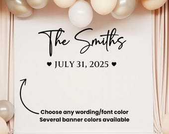 Personalized Name Wedding Backdrop| Engagement Party Backdrop| Shower Backdrop| Bride| Bridal Backdrop| Wedding Decor| Groom
