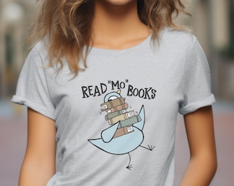 Read Mo' Books Pigeon Softstyle Shirt | Book Lover Shirt | Teacher Shirt | Librarian Shirt | Mo Willems
