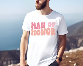 Homem da camisa retro da honra | Homem da camisa da honra | Camisa do partido de Bachelorette de <br> Entrega Rápida? T nupcial do partido | Dama de honra | Camisa de festa nupcial