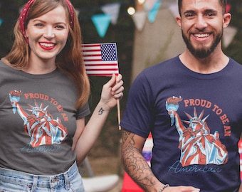 Lady Liberty Patriotic Tee: American Independence Day Shirt