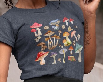 Mushroom TShirt | Magic Mushroom Aesthetic Botanical Shirt | Cottagecore Nature Lover Fungus Mushroom Hunting Shirt | Vintage Gardening Gift