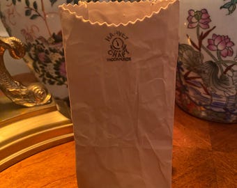 Michael (michel) Harvey Craft Ceramic Paper Bag Vase | 1970s