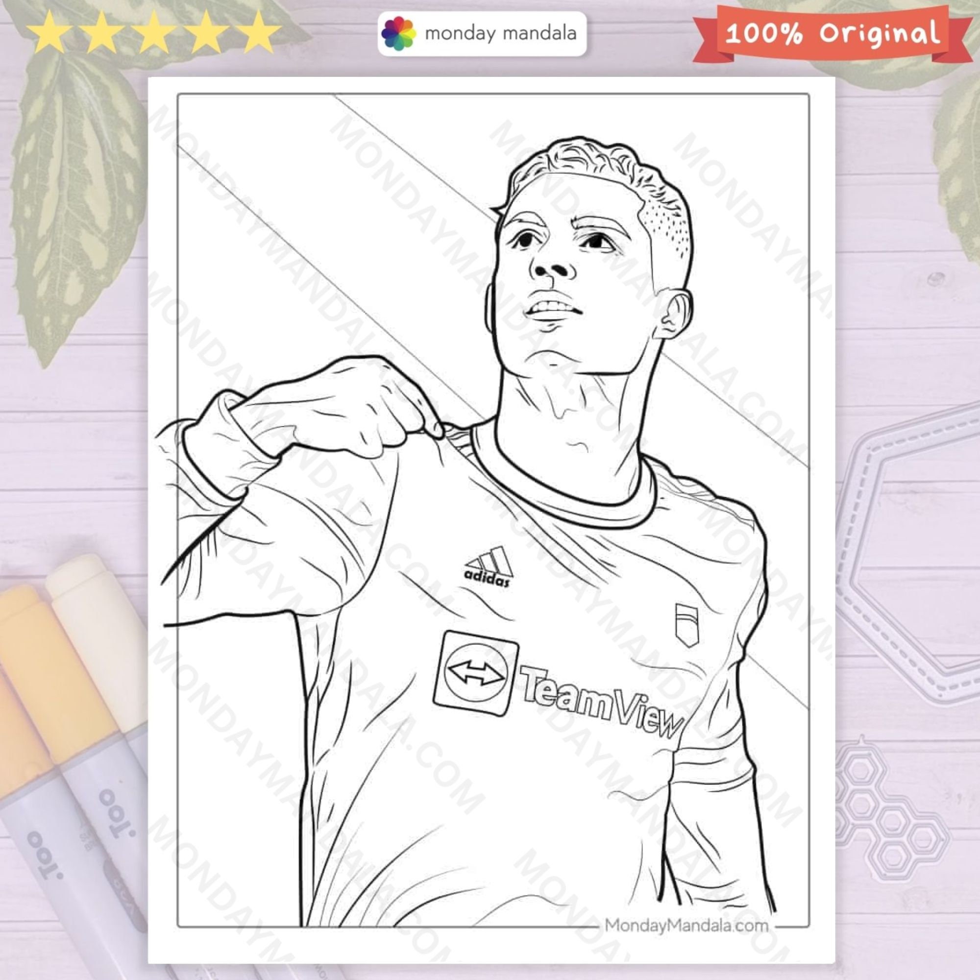 Cristiano Ronaldo Coloring Book: 20 Soccer Exciting Ronaldo-themed