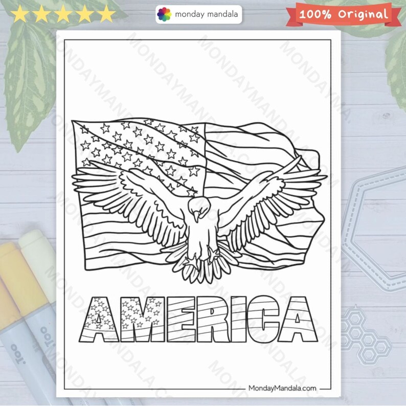 American Flag Coloring Page Printable - Il 794xN.6041669843 3bcg