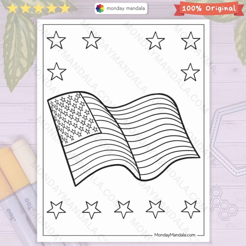 American Flag Coloring Page Printable - Il 794xN.5993599024 8vce 