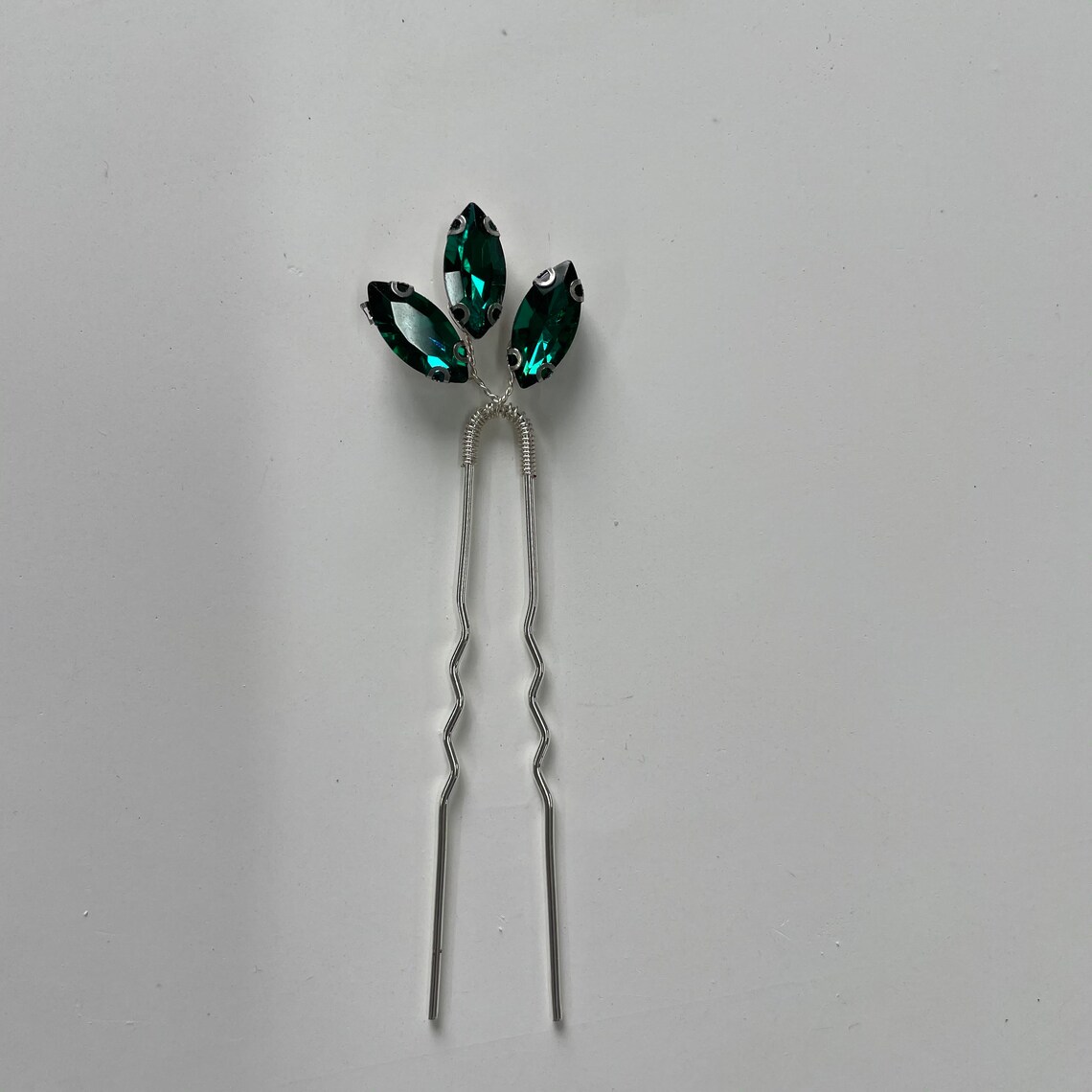 Marquis Green Hair Pins for Bridal/bridesmaidemeral Wedding Etsy
