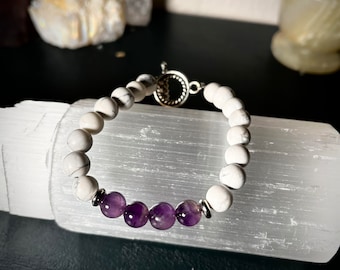 Howlite and Amethyst Calming Bracelet