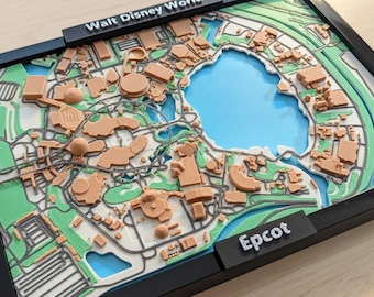 Epcot Disney World 3D Miniatur Landkarte - Raumschiff Erde Raumkarte - Disney Parks Dekor Geschenk - Multicolor Schreibtisch Display