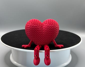 3D Printed Heart Buddy: Red Valentine's Day Desk Decor