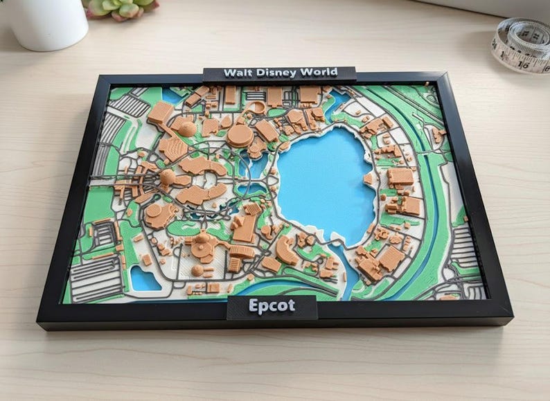 Epcot Disney World 3D Miniature Map - Spaceship Earth Sphere - Disney ...