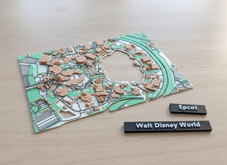 Epcot Disney World 3D Miniature Map - Spaceship Earth Sphere - Disney ...