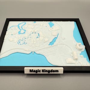 Magic Kingdom - Topographische 3D-Karte Freizeitpark Dekoration oder Geschenk