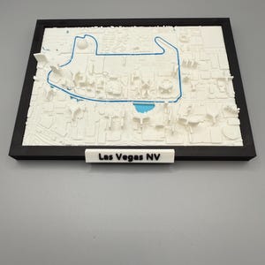 Las Vegas F1 Race Track Topografische 3D-kaartdecoratie of cadeau