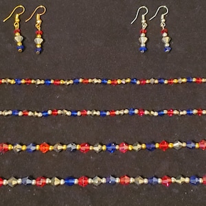New England Patriots team colors crystal jewelry