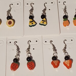 Assorted fimo fruit earrings