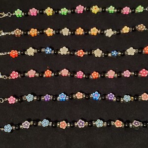 Multicolored fimo flower bracelet