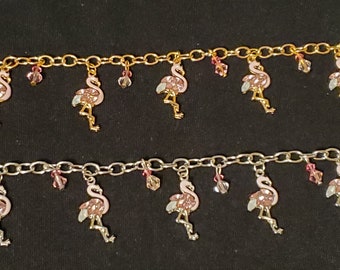 Flamingo charm bracelet